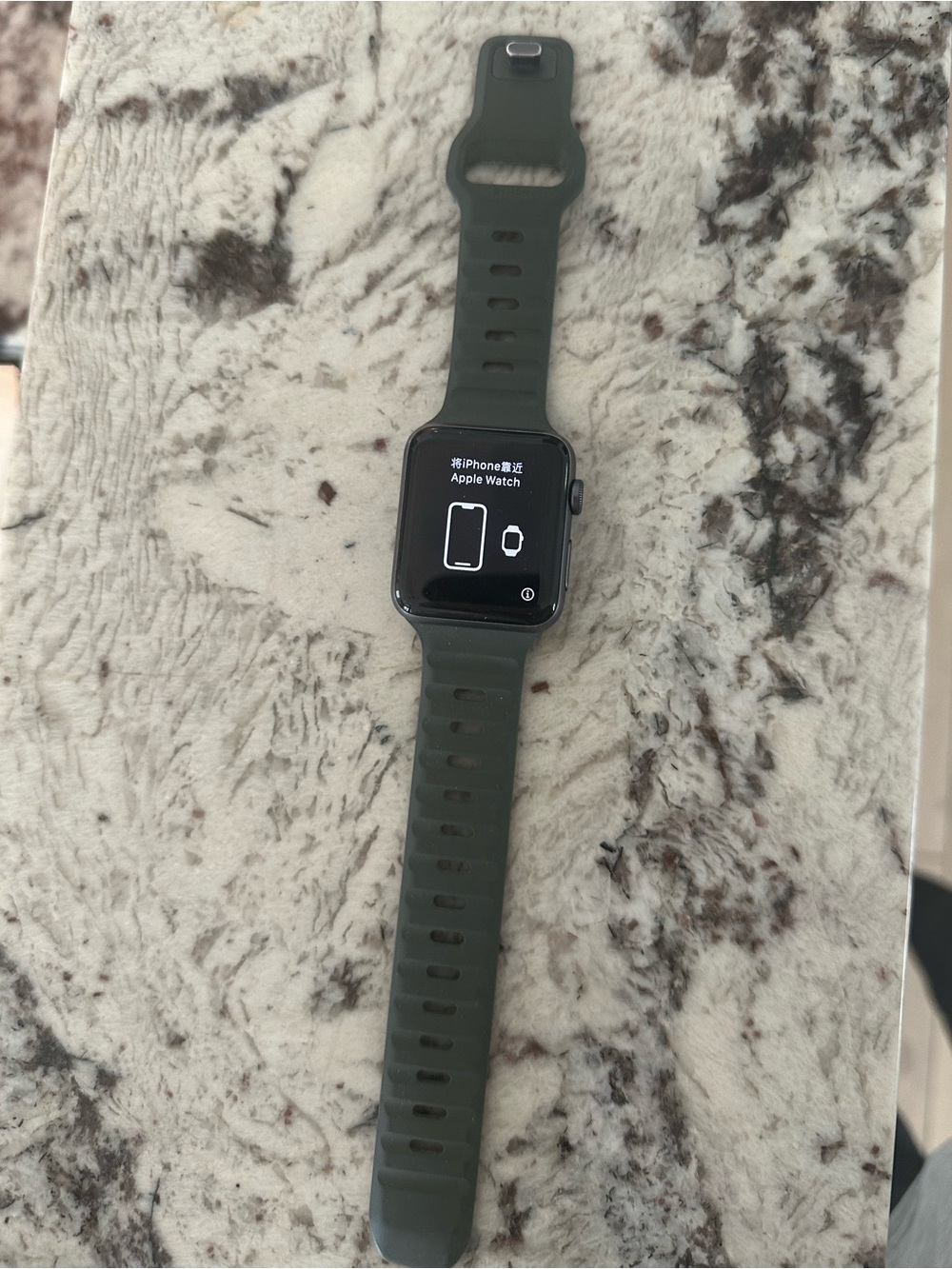 Apple Watch Series 4 with Olive Green Sport Band